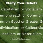Clarify your beliefs image presents you with a variety of choices that form your social, moral, civic, and political perspective.